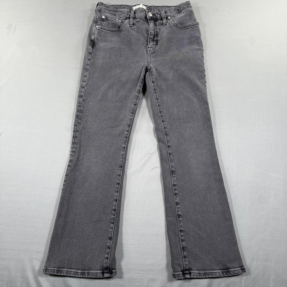 Madewell Jeans Womens 28 Gray Wash Kick Flare Bootcut Denim High Rise Stretch - Picture 1 of 10